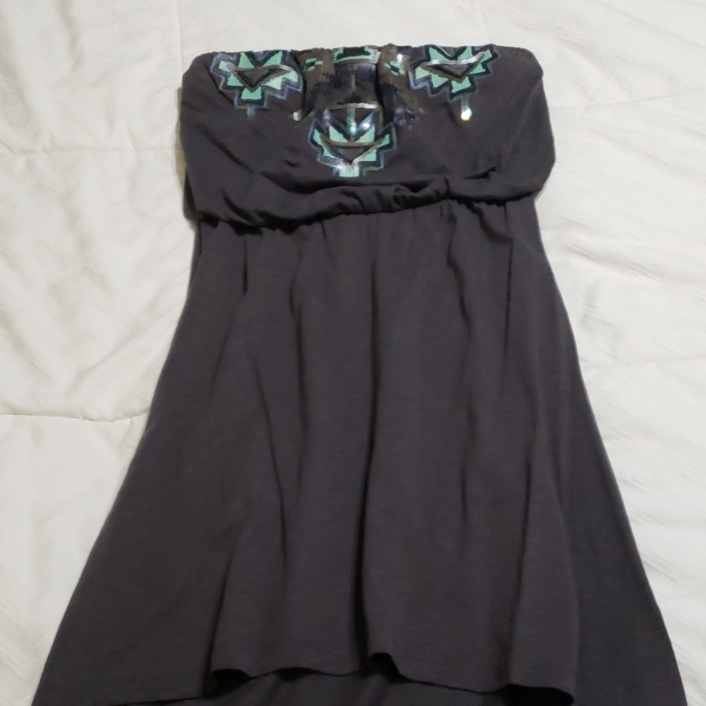 Strapless sequin dress